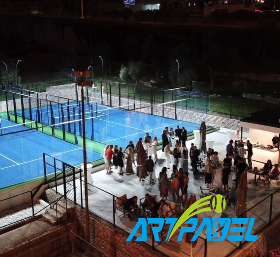 BLUE COLOR TURF;
SUPER PANORAMIC PADEL COURT;
FULL PANORAMIC PADEL COURT